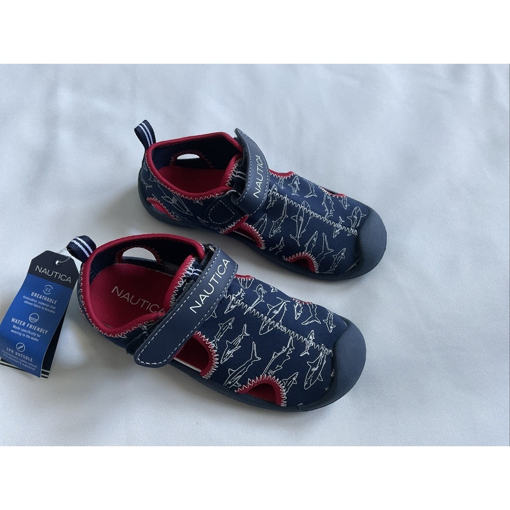Nautica Kids Kettle Gulf New Sport Water‎ Sandal Black Shark Size 11 KA0894